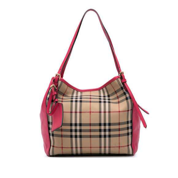 Pre-Loved Burberry Small Haymarket Check Canvas and Leather Canterbury Tote - Picture 1 of 11